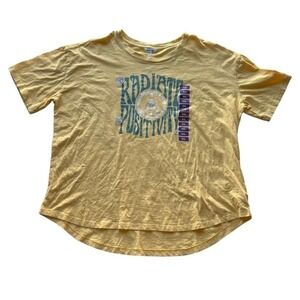 Wildfox Statement Graphic Tee Shirt Mellow Yellow XXL Radiate Positivity Peace